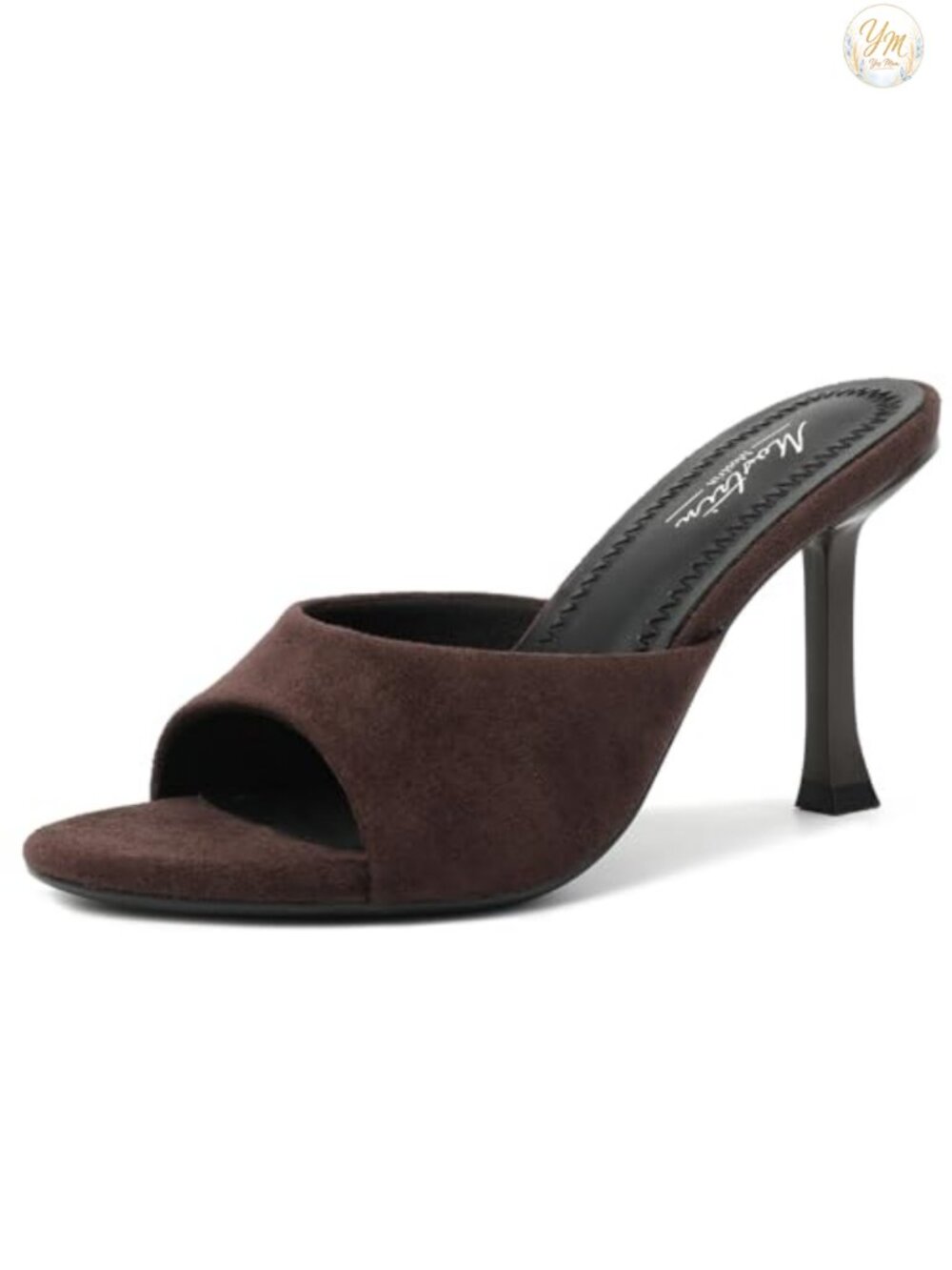 Kitten Heel Mules with Bow Suede Slip On Heeled Sandals for Party